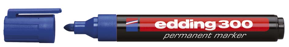 Permanent marker Edding 300 ronde punt 1,5-3mm blauw