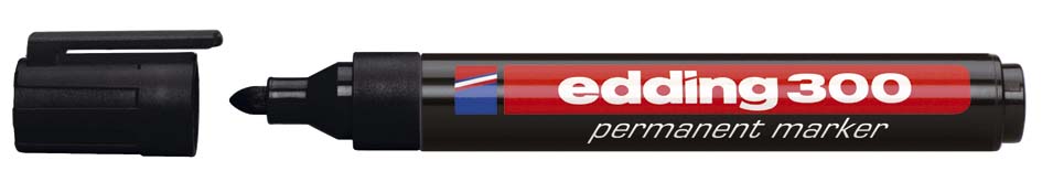 Permanent marker Edding 300 ronde punt 1,5-3mm zwart