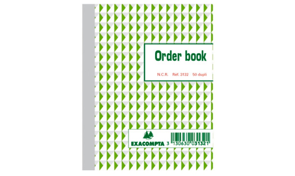 Orderboek Exacompta karton 13,5x10,5cm 50blad dupli gelijnd