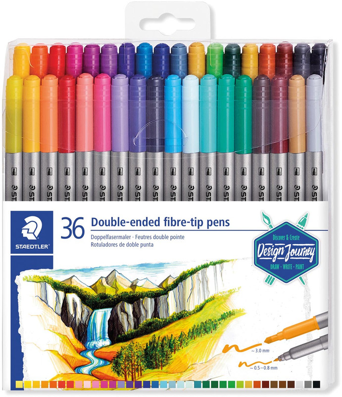 Viltstift Staedtler dubbele ultrafijne punt assorti (36)