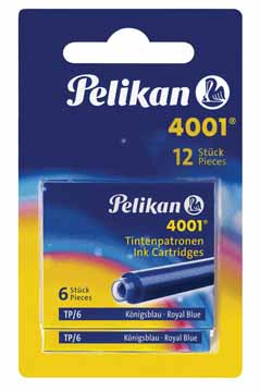 Inktpatroon voor vulpen Pelikan 4001 blauw (2x6)