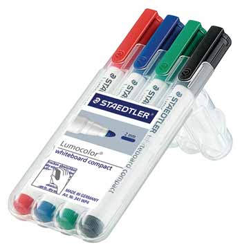 Whiteboardmarker Staedtler Lumocolor Compact 341 ronde punt 2mm assorti (4)