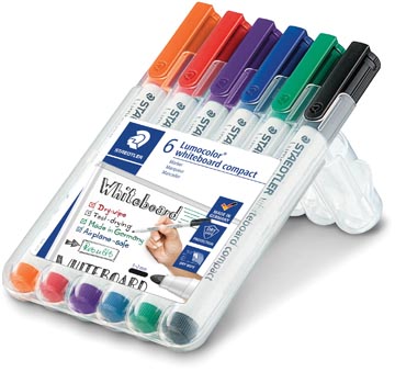 Whiteboardmarker Staedtler Lumocolor Compact 341 ronde punt 2mm assorti (6)