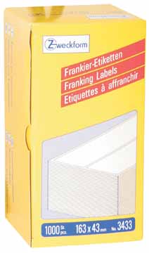 Frankeeretiket Avery 163x43mm wit (1000)