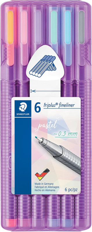 Fineliner Staedtler Triplus assorti pastel (6)