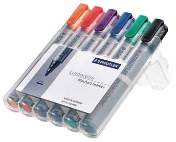 Flipchartmarker Staedtler Lumocolor 356 ronde punt 2mm assorti (6)