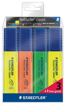 Markeerstift Staedtler Textsurfer Classic 364 assorti (3+1)