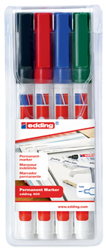 Permanent marker Edding 400 ronde punt 1mm assorti (4)