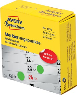 Marking Dots Avery Ø19mm groen (250)