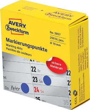 Marking Dots Avery Ø19mm blauw (250)