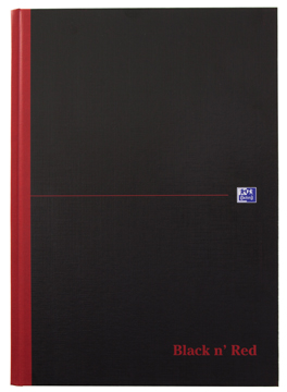 Notitieboek Oxford Black n' Red hardcover A4 geruit 192blz