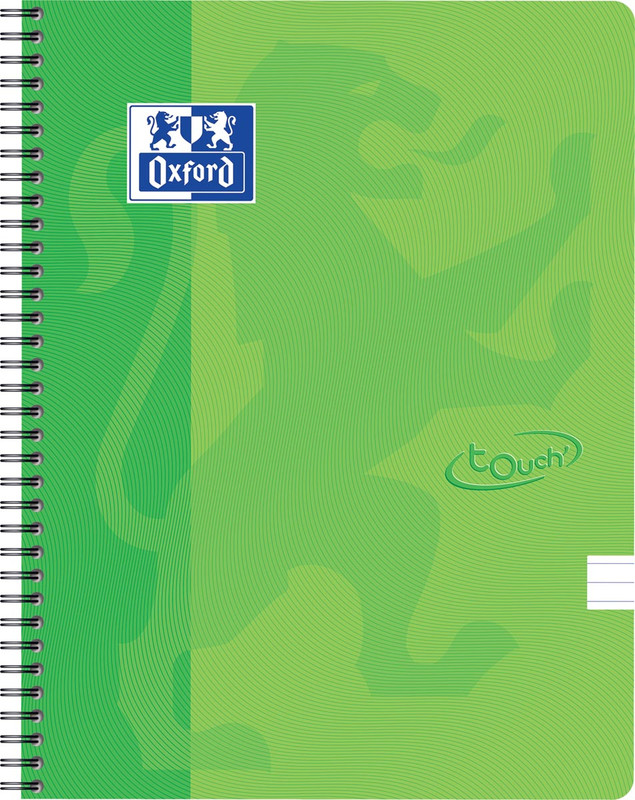 Schrift Oxford Touch karton A4 gelijnd 140blz limoen groen