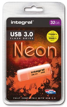 USB-stick Integral Neon 3.0 32GB oranje