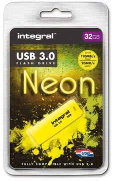 USB-stick Integral Neon 3.0 32GB geel