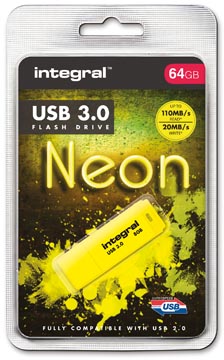 USB-stick Integral Neon 3.0 64GB geel