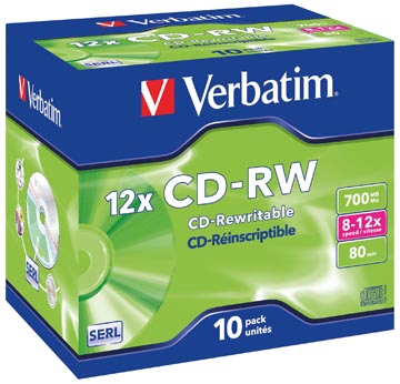 CD-RW Verbatim 700MB 80min 8-12x jewel case (10)