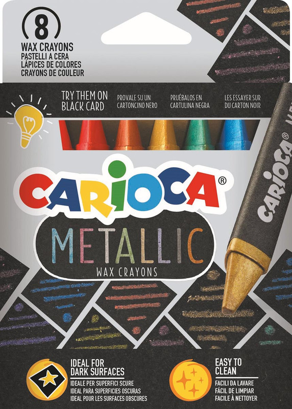 Waskrijt Carioca Wax Metallic assorti (8)