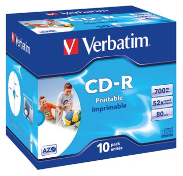 CD-R Verbatim 700MB 52X printable jewel case (10)