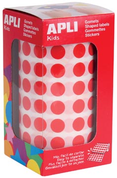 Etiketten Apli kids Ø 10,5mm op rol rood