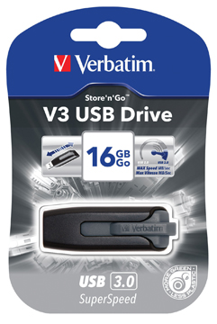 USB-stick Verbatim V3 3.0 16GB zwart