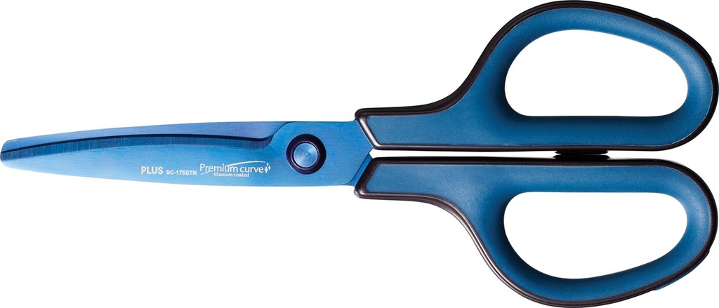 Schaar Plus FitCut Curve PREMIUM met titanium bladen 17,5cm blauw