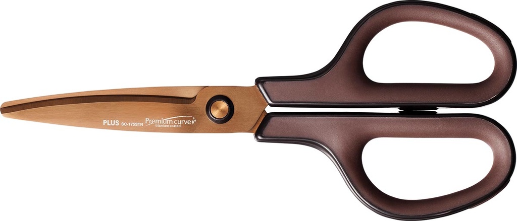 Schaar Plus FitCut Curve PREMIUM met titanium bladen 17,5cm bruin