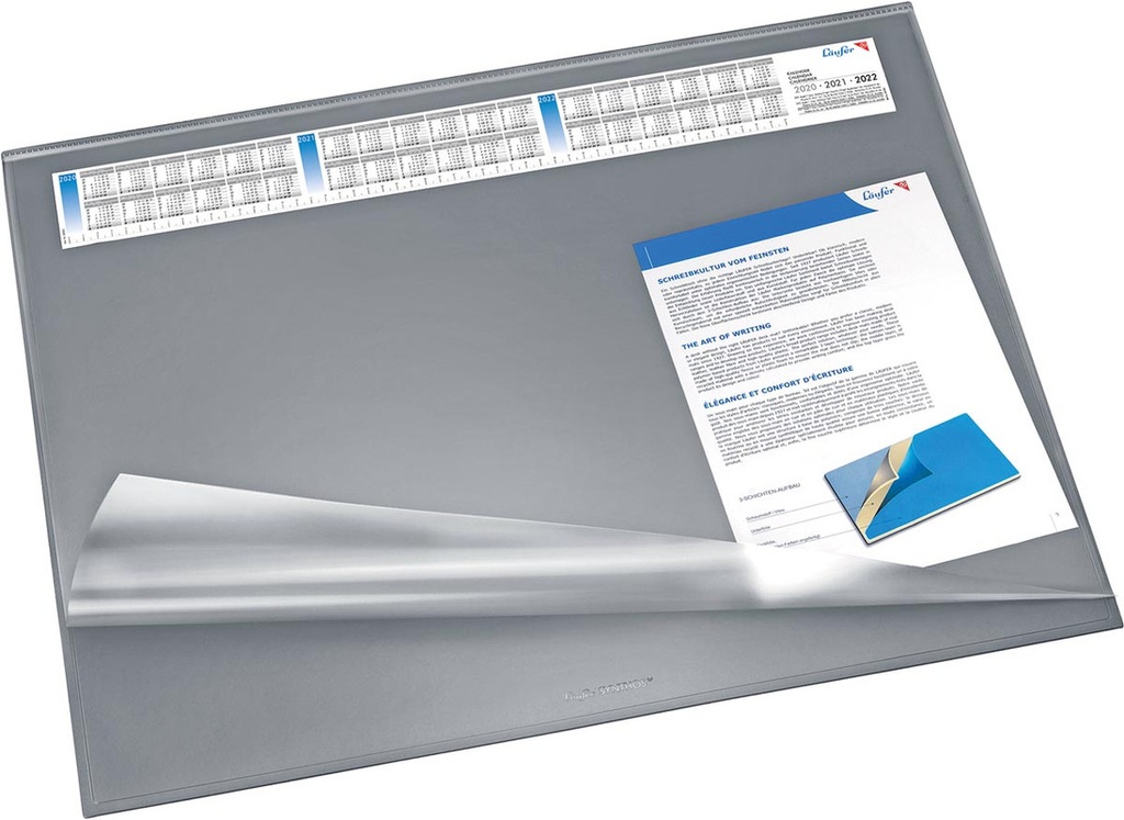 Bureauonderlegger Laufer Synthos met folie 52x65cm grijs