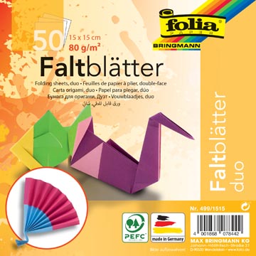 Vouwpapier Folia Duo 150x150mm 50vel