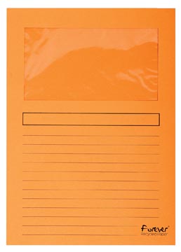 L-map Exacompta Forever karton A4 120g met venster oranje (100)