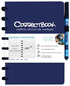 Schrift Correctbook A5 gelijnd herbruikbaar blauw