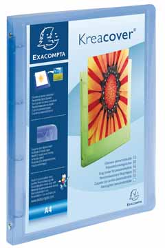 Panorama ringmap Exacompta PP A4 4 O-ringen 15mm rug 2cm 1 insteektas transparant blauw