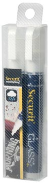 Krijtmarker Securit Waterproof medium ronde punt 2-6mm wit (2)