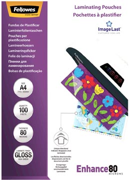 Lamineerhoes Fellowes ImageLast Enhance A4 2x80 micron (100) (CRC53061)