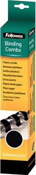 Bindrug Fellowes plastic 6mm zwart (25)