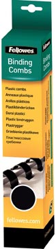 Bindrug Fellowes plastic 12mm zwart (25)