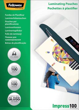 Lamineerhoes Fellowes Standaard Impress A4 100 micron (100)