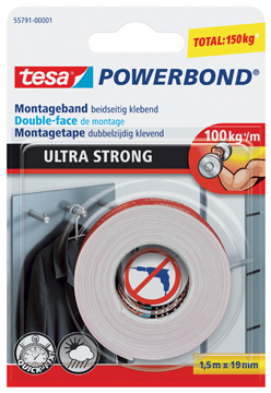 Dubbelzijdige montagetape Tesa Powerbond Ultra Strong 19mmx1,5m