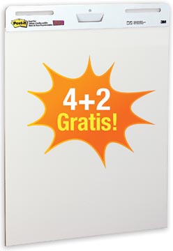 Flipchartblok Post-it blanco 635x775mm 30 vel 4+2 gratis