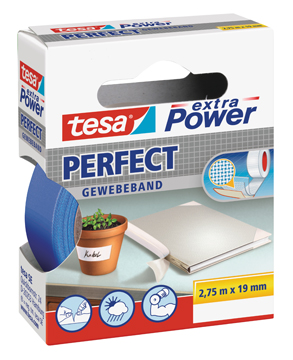 Textieltape Tesa 19mmx2,75m blauw