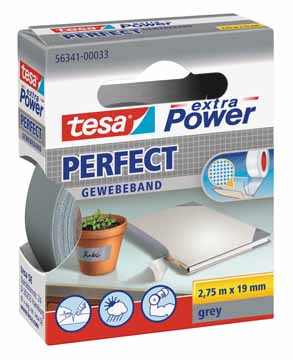 Textieltape Tesa 19mmx2,75m grijs