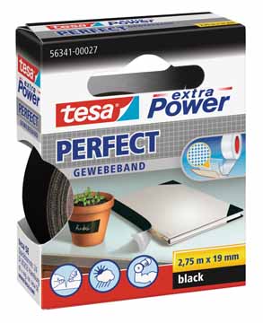 Textieltape Tesa 19mmx2,75m zwart