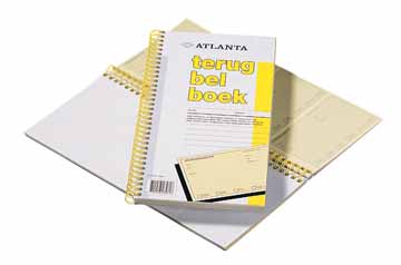 Terugbelboek Atlanta franstalig 7,4x12,8cm 2-voud zelfkopiërend 160 notities