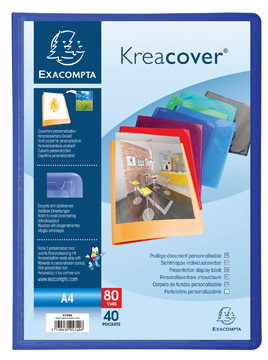 Showalbum Exacompta Kreacover PP A4 40 tassen personaliseerbaar assorti