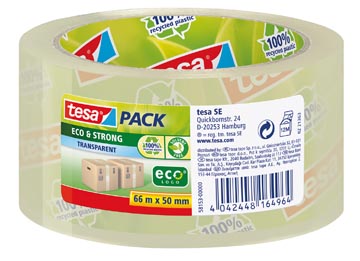 Verpakkingstape Tesa Eco&Strong EcoLogo PP 50mmx66m transparant