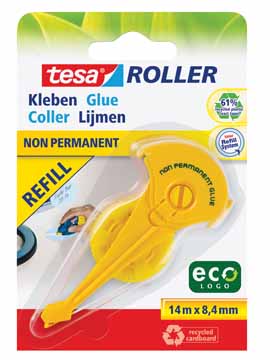 Vulling Tesa voor lijmroller Roller EcoLogo Niet-permanent