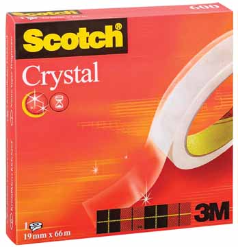 Plakband Scotch Crystal tape 19mm x 66m voor grote afroller