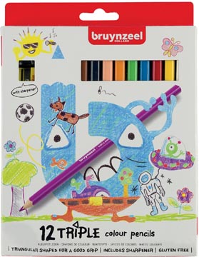 Kleurpotlood Bruynzeel Kids Triple assorti (12)