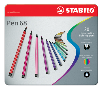 Viltstift Stabilo Pen 68 assorti doos (20)