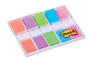 Index Post-it Smal 12x43mm neonoranje, paars, groen, blauw, roze