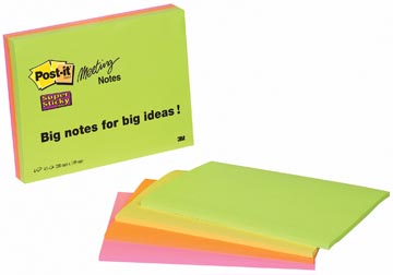 Memoblok Post-it Super Sticky 149x200mm 45vel assorti (4)